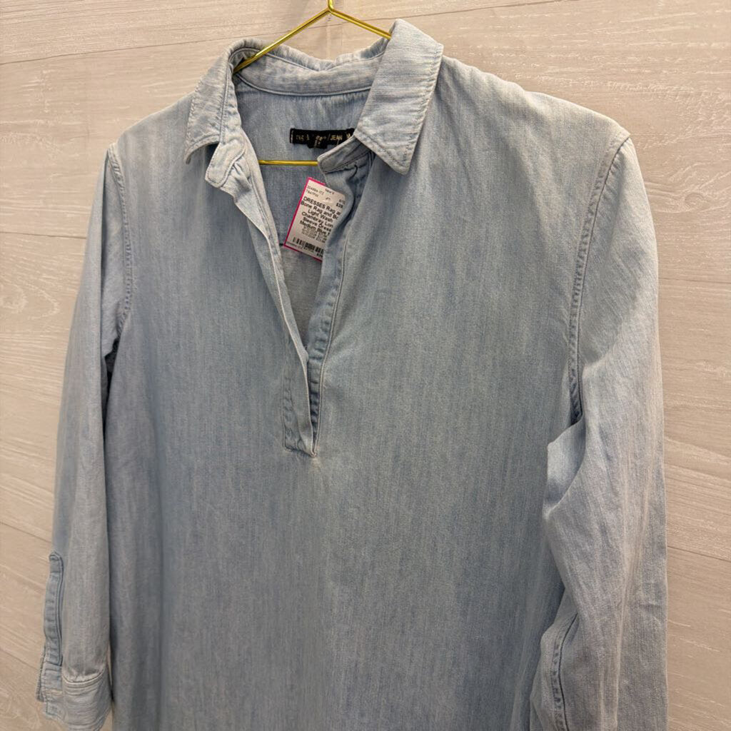 Rag and Bone Light Wash Chambray Long Sleeve Dress Medium