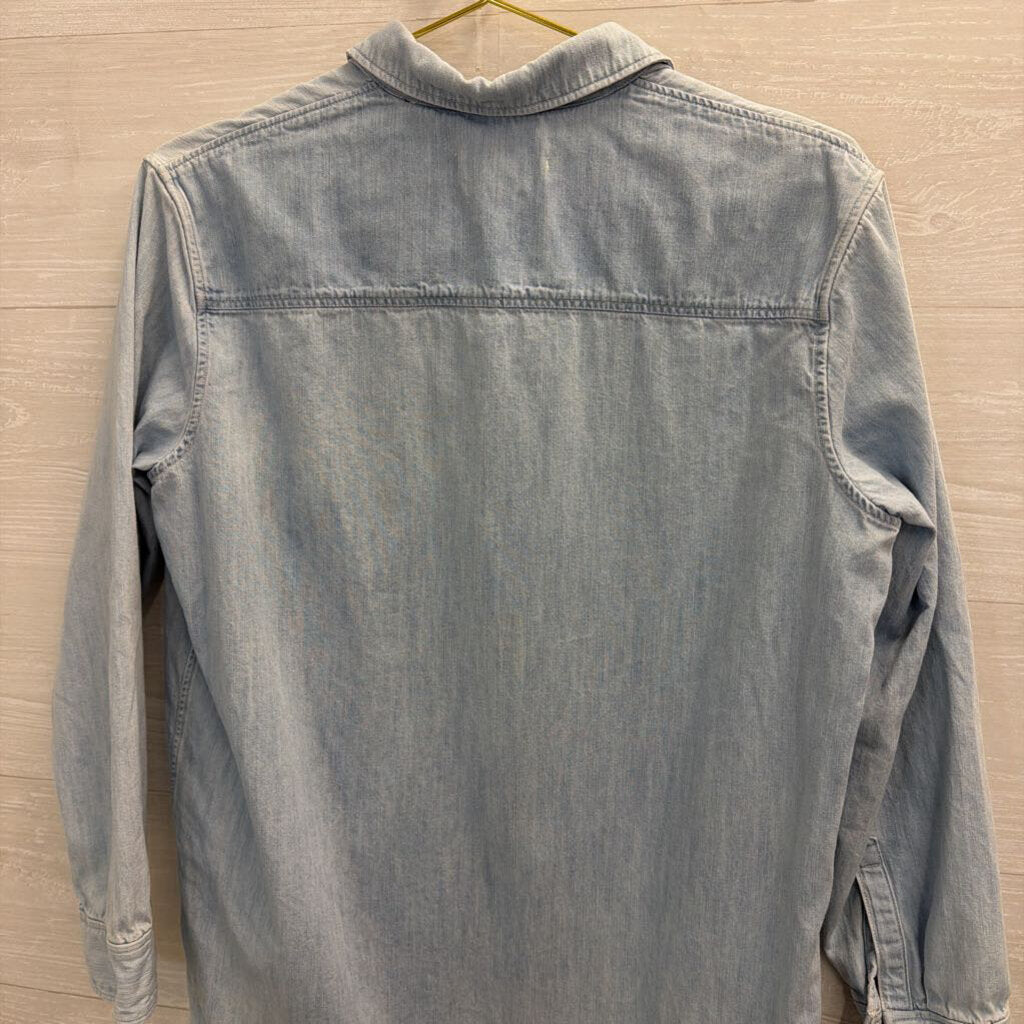 Rag and Bone Light Wash Chambray Long Sleeve Dress Medium