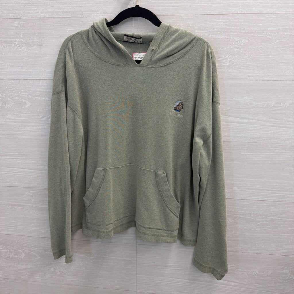 Olde Mill Golf Resort Green Hooded Long Sleeve Pullover Large