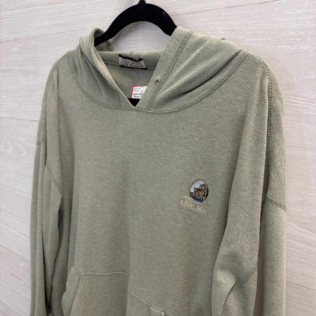 Olde Mill Golf Resort Green Hooded Long Sleeve Pullover Large