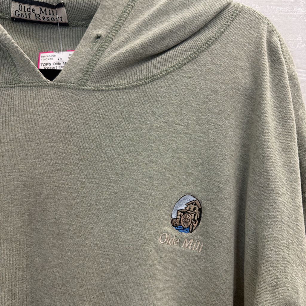 Olde Mill Golf Resort Green Hooded Long Sleeve Pullover Large