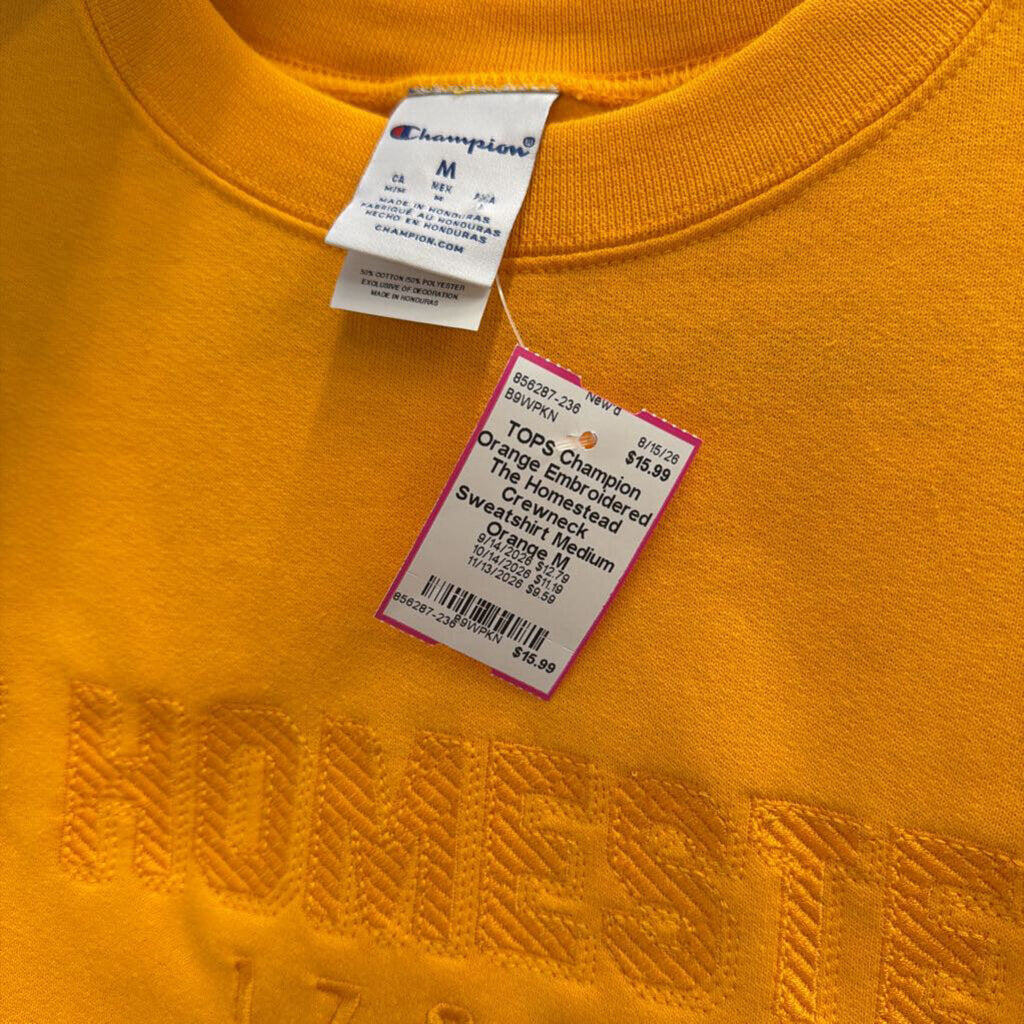 Orange Embroidered The Homestead Crewneck Sweatshirt Medium