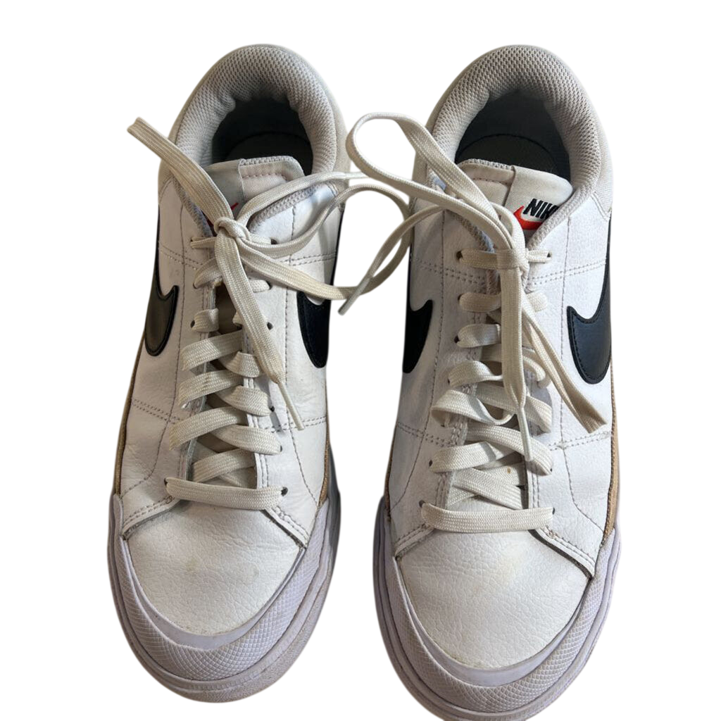 Nike White/ Black Court Legacy Lift Platform Sneakers 9