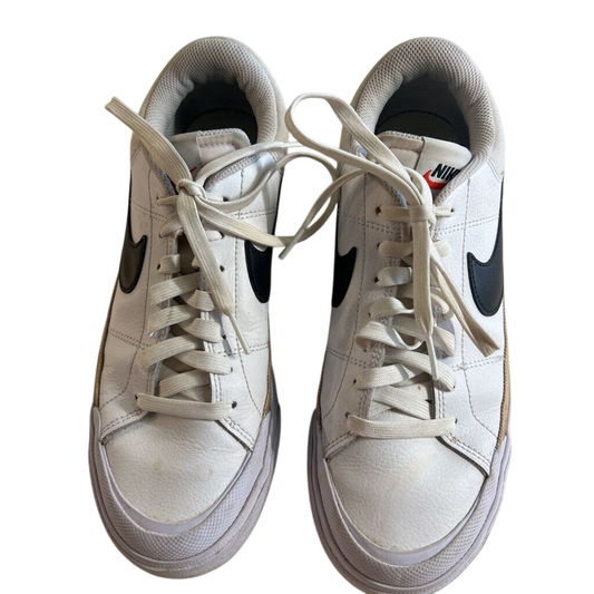 Nike White/ Black Court Legacy Lift Platform Sneakers 9