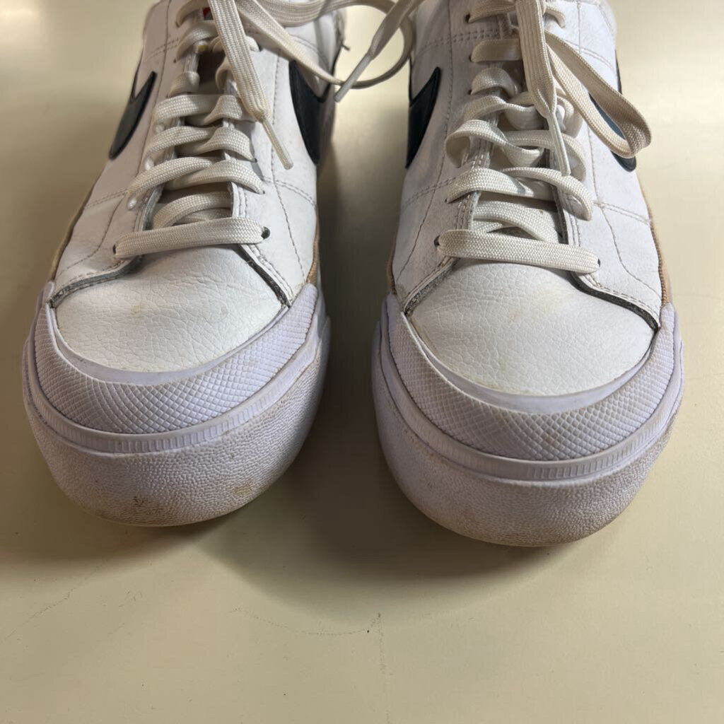 Nike White/ Black Court Legacy Lift Platform Sneakers 9