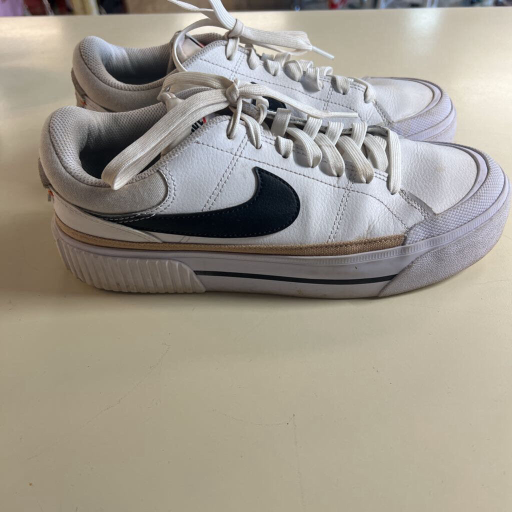 Nike White/ Black Court Legacy Lift Platform Sneakers 9