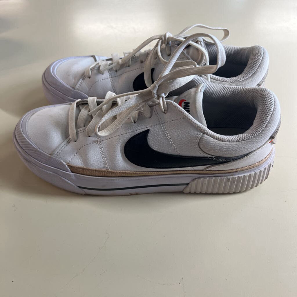 Nike White/ Black Court Legacy Lift Platform Sneakers 9