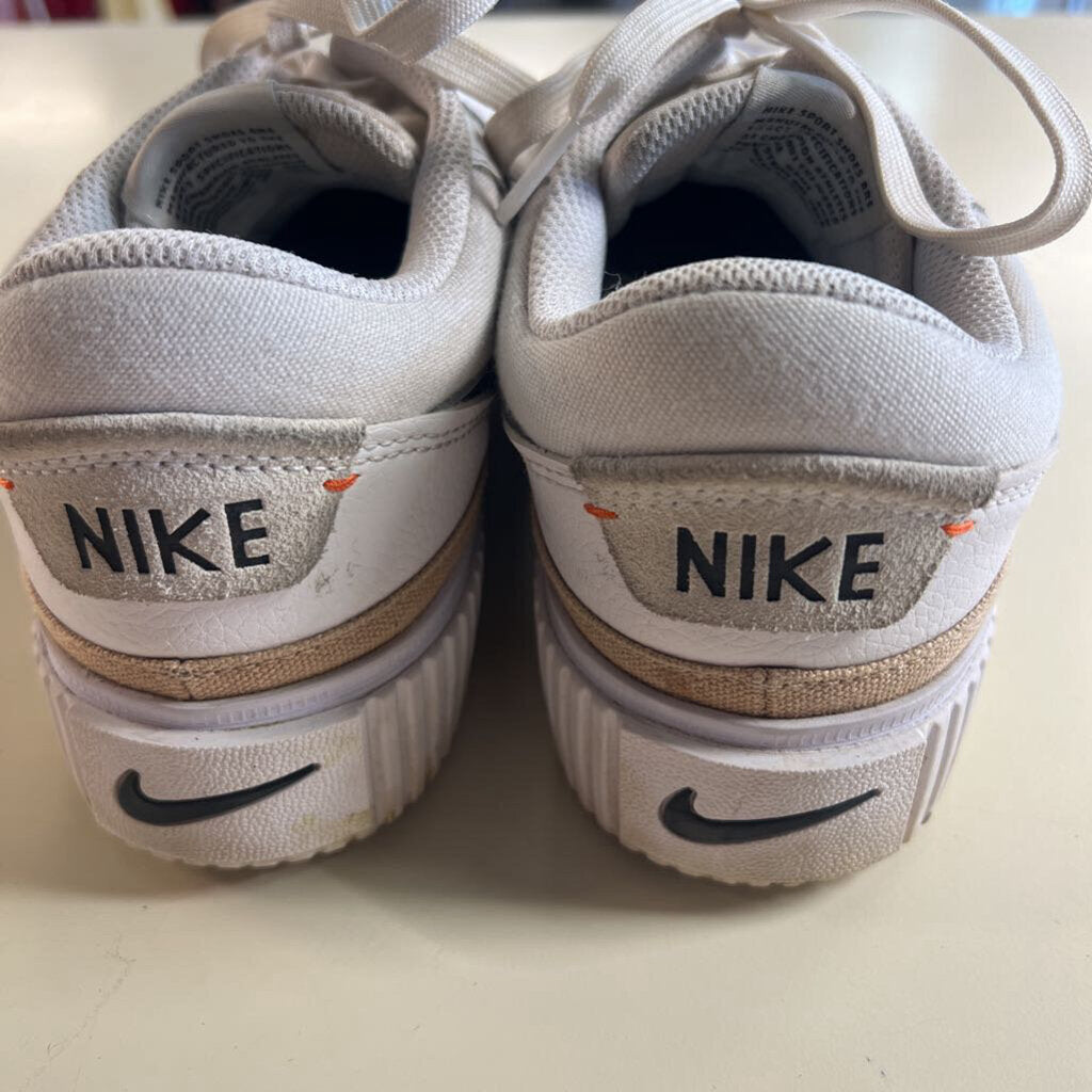 Nike White/ Black Court Legacy Lift Platform Sneakers 9