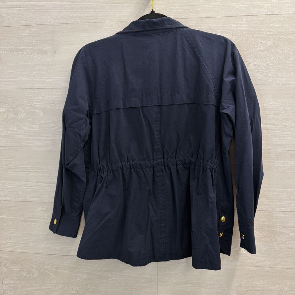 Loft Navy/ Gold Utility Jacket Small Petite