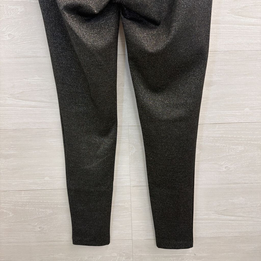 Loft Black/ Silver Shimmer Pull On Legging Pants Small