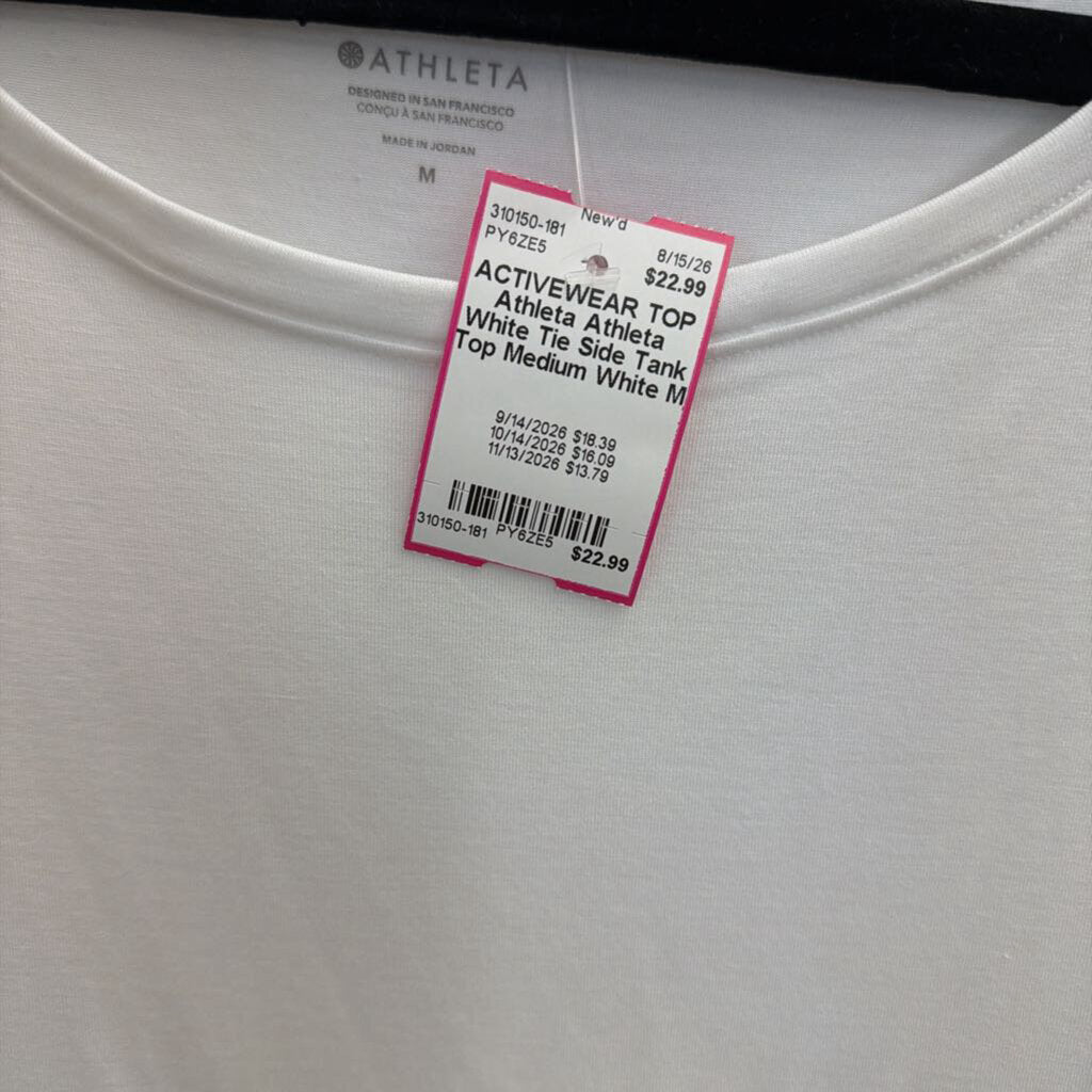 Athleta White Tie Side Tank Top Medium