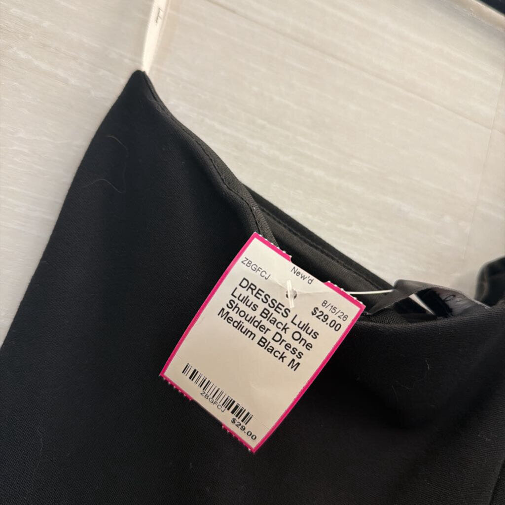 Lulus Black One Shoulder Dress Medium