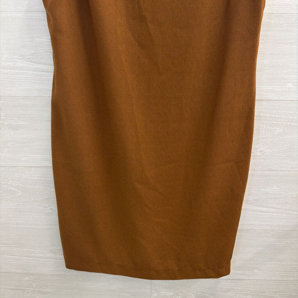 Studio I Brown Textured Sleeveless Shift Dress 12 Petite