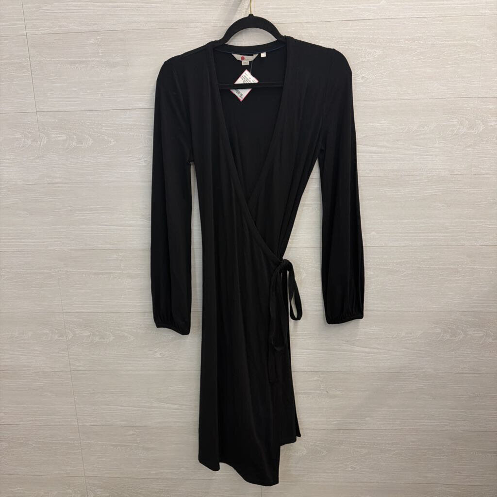 Boden Black Wrap Long Sleeve Dress 6