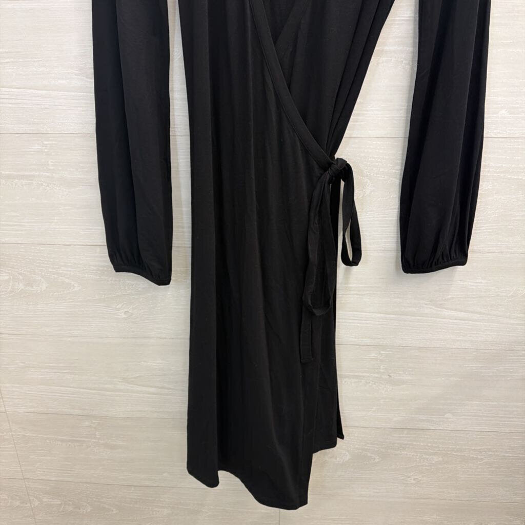 Boden Black Wrap Long Sleeve Dress 6