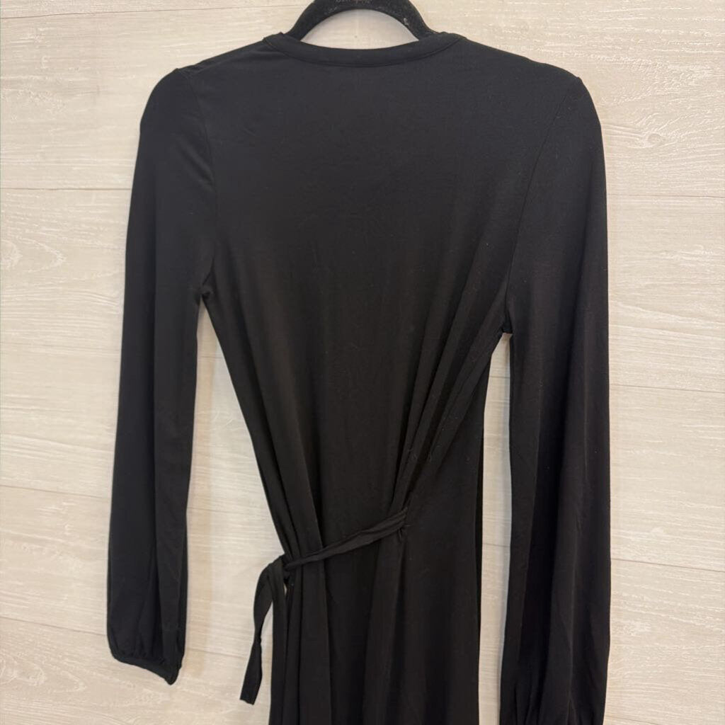 Boden Black Wrap Long Sleeve Dress 6
