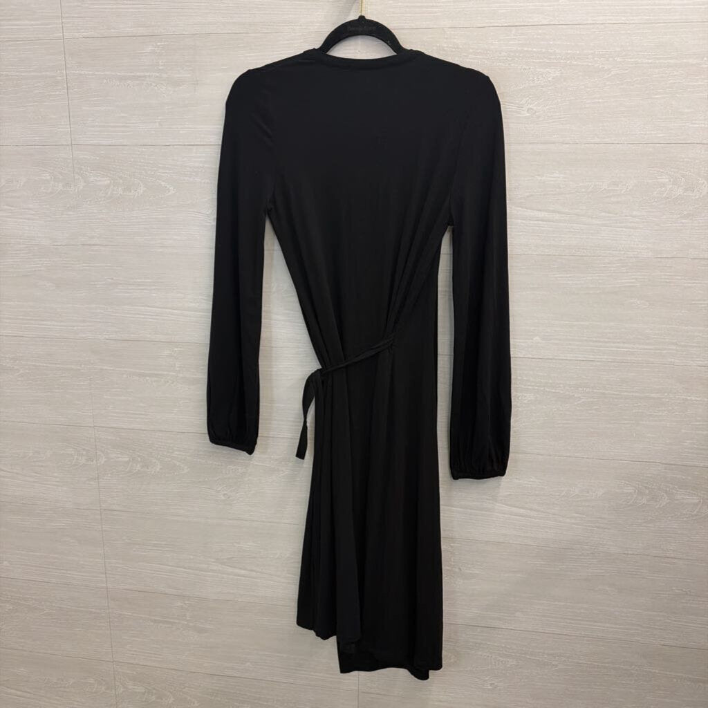 Boden Black Wrap Long Sleeve Dress 6