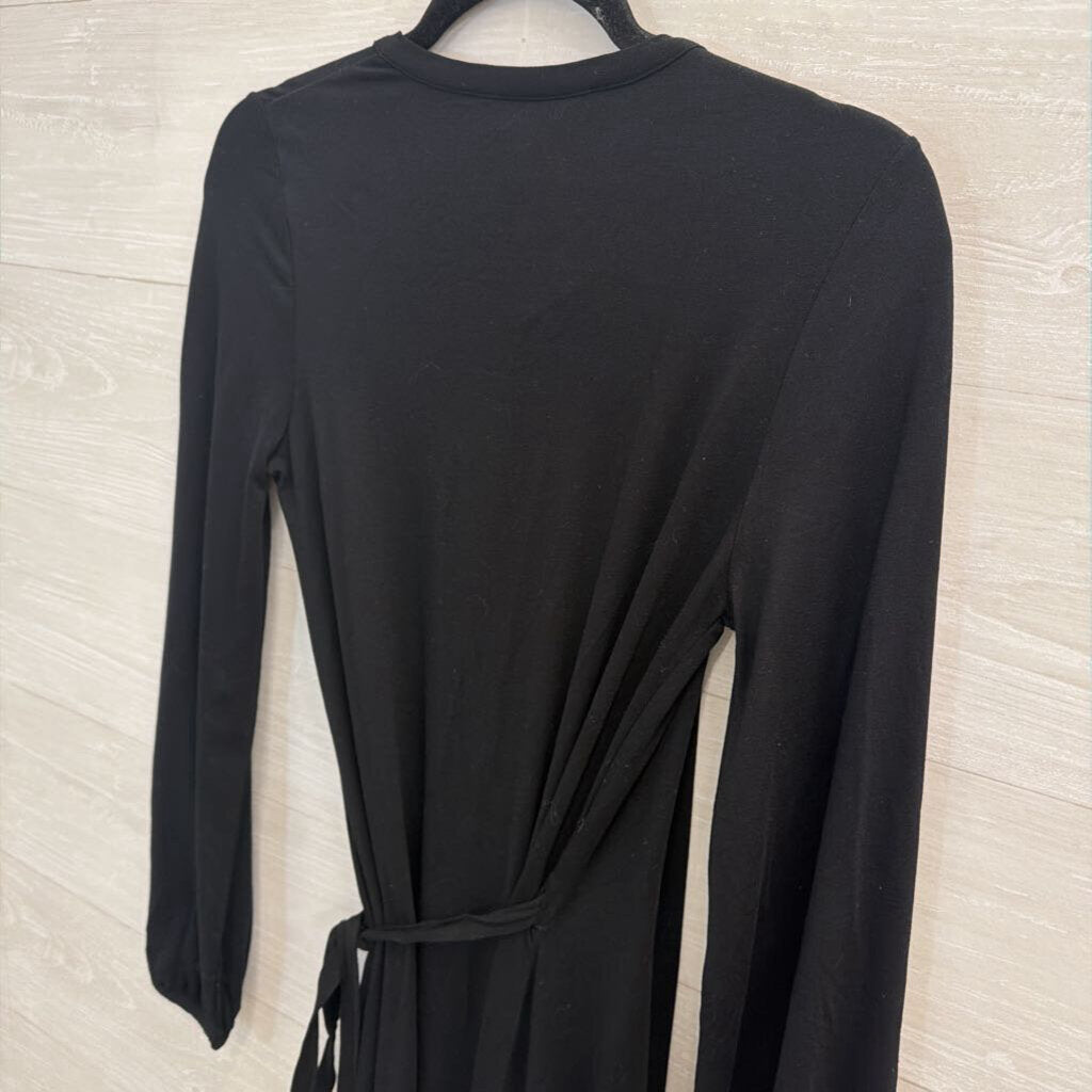 Boden Black Wrap Long Sleeve Dress 6