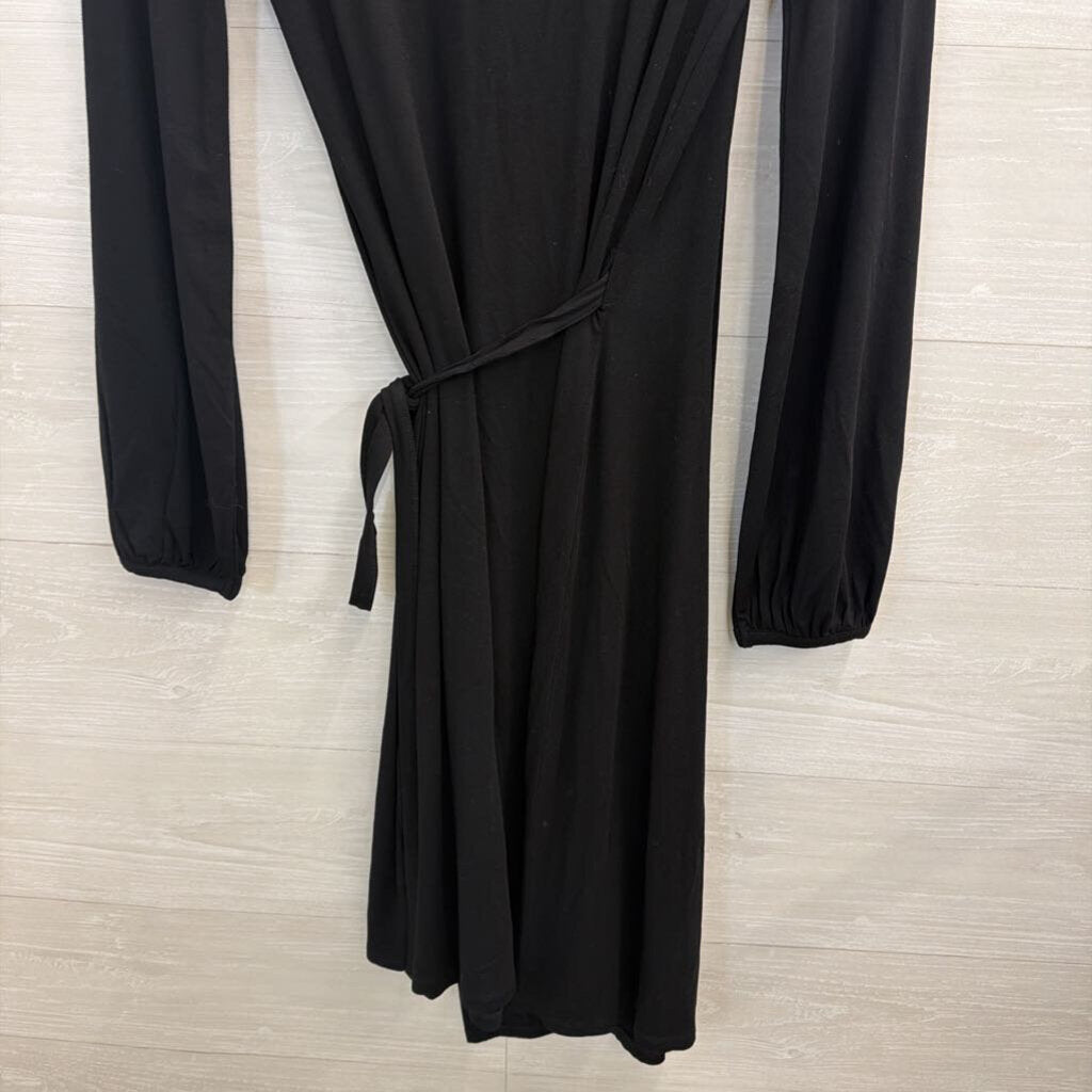 Boden Black Wrap Long Sleeve Dress 6