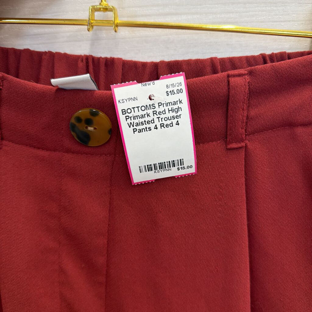 Primark Red High Waisted Trouser Pants 4