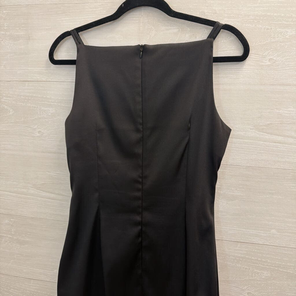 CDC Black Satin Sparkle Flower Dress 8