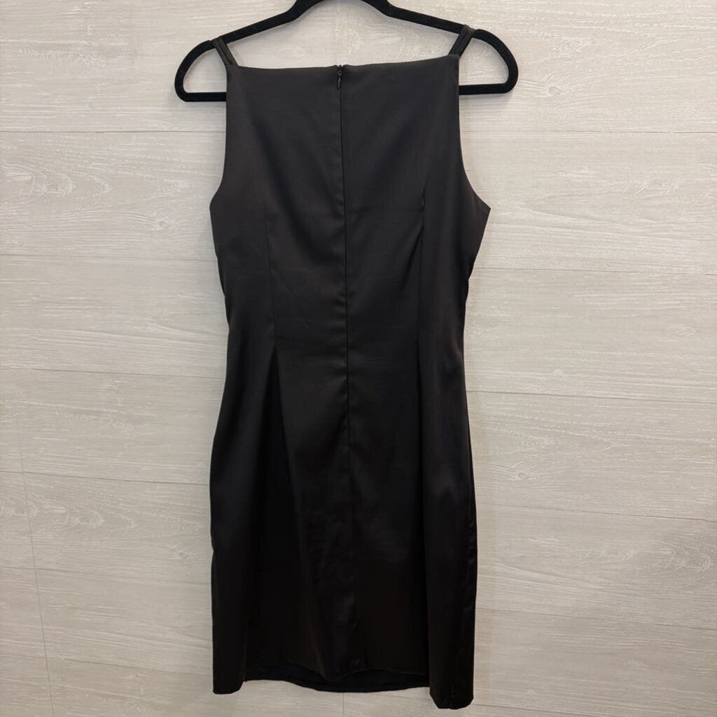 CDC Black Satin Sparkle Flower Dress 8