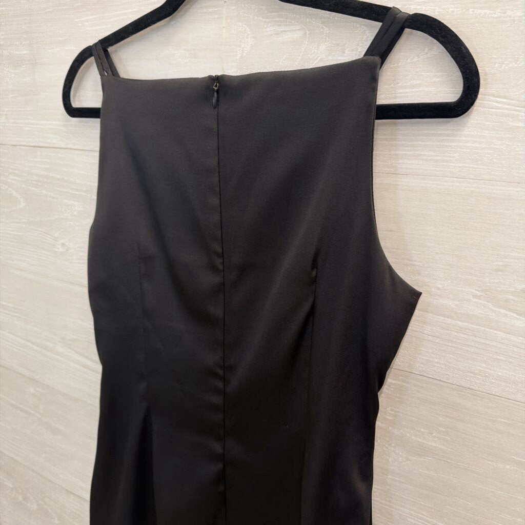 CDC Black Satin Sparkle Flower Dress 8