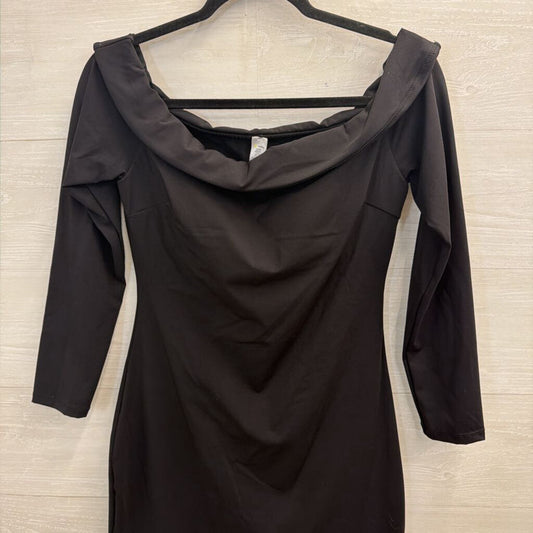 Popilush Black Long Sleeve Off Shoulder Fitted Dress Large