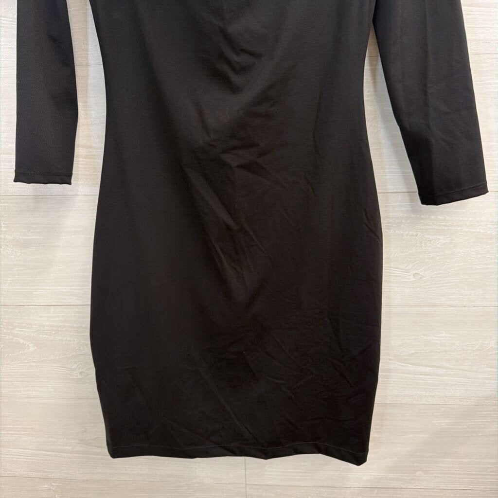 Popilush Black Long Sleeve Off Shoulder Fitted Dress Large