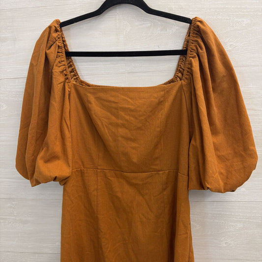 Mi Ami Rust Puff Sleeve Dress Large