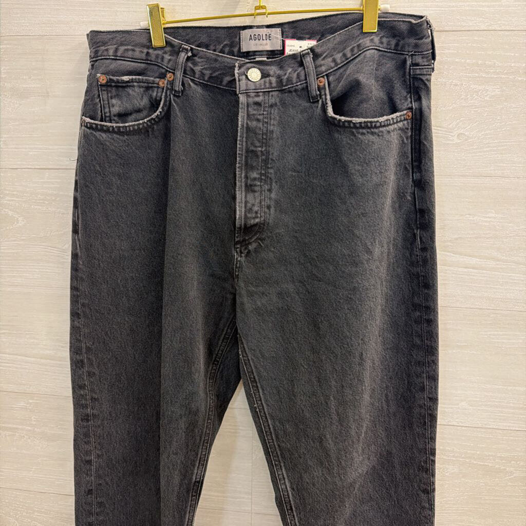 Agolde Black Denim Wide Leg Jeans 32