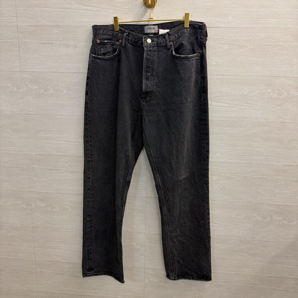 Agolde Black Denim Wide Leg Jeans 32
