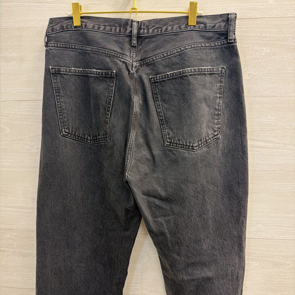 Agolde Black Denim Wide Leg Jeans 32