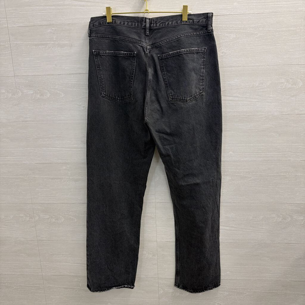 Agolde Black Denim Wide Leg Jeans 32
