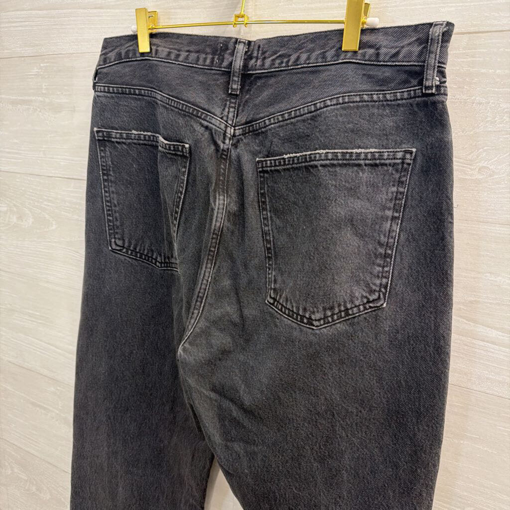 Agolde Black Denim Wide Leg Jeans 32