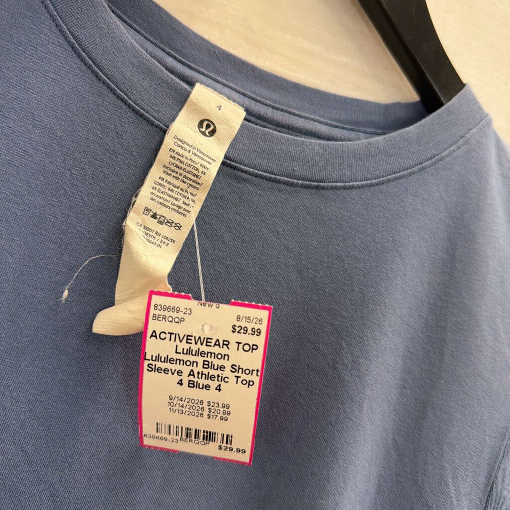 Lululemon Blue Short Sleeve Athletic Top 4