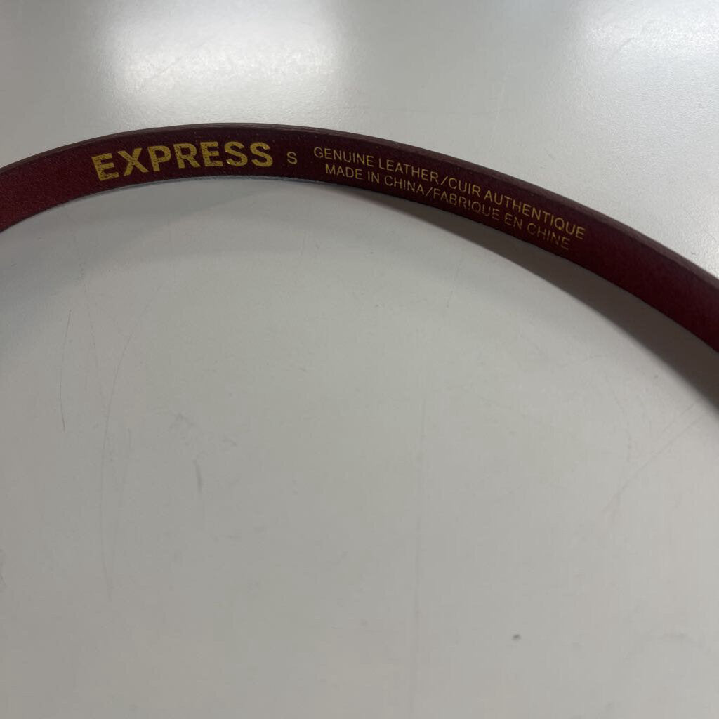 Express Brown Leather Thin Belt Small
