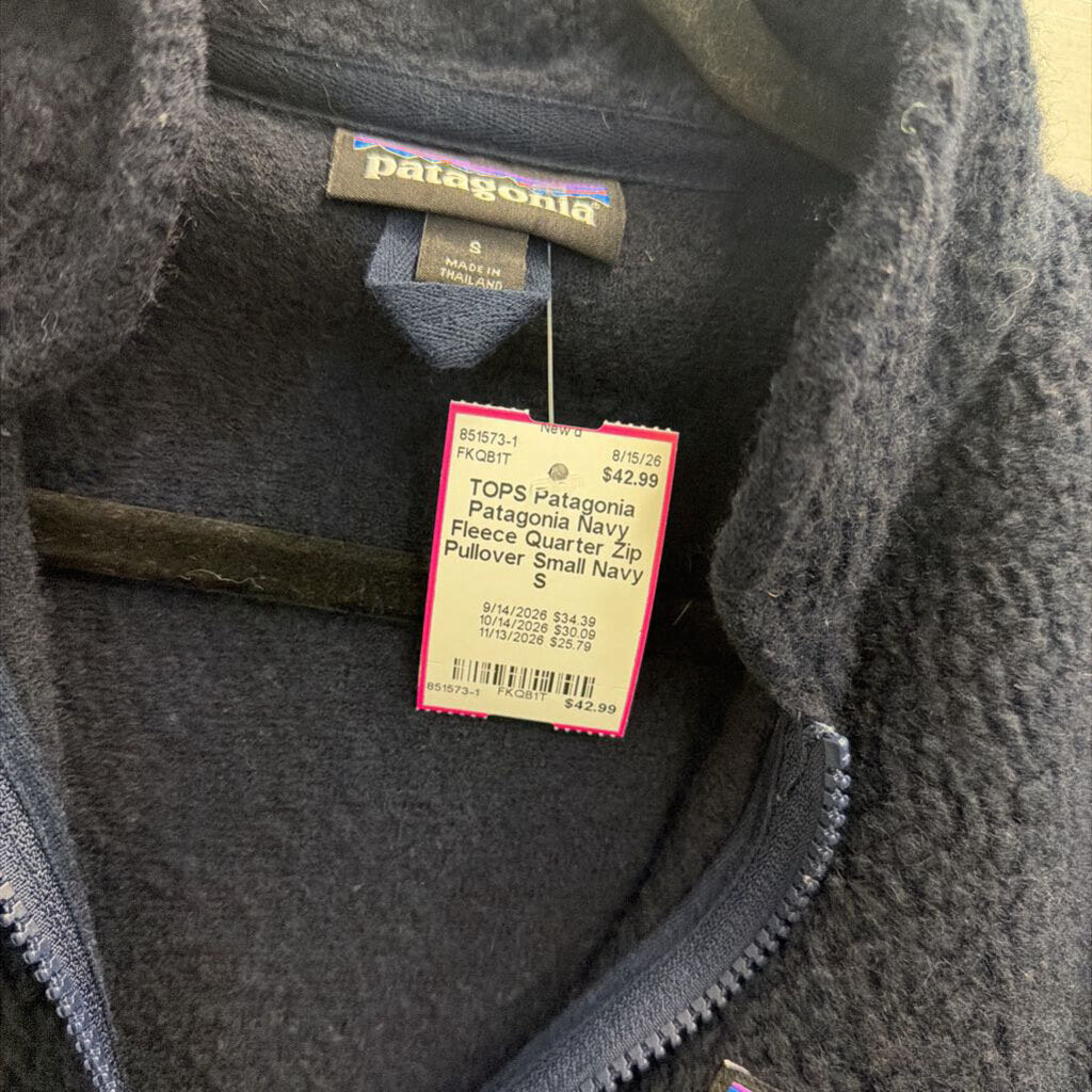 Patagonia Navy Fleece Quarter Zip Pullover Small