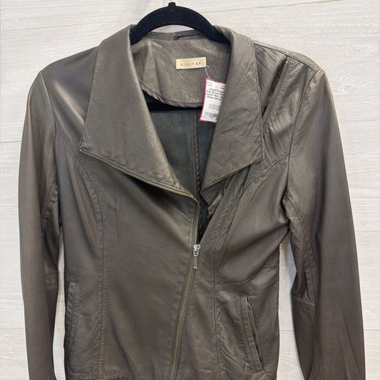 Siqin Brown Sheep Leather Moto Jacket Medium