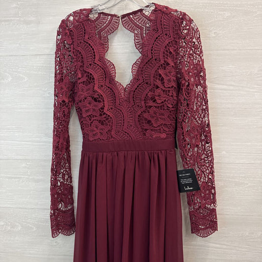 Lulus Burgundy Lace Long Sleeve Top Long Formal Small