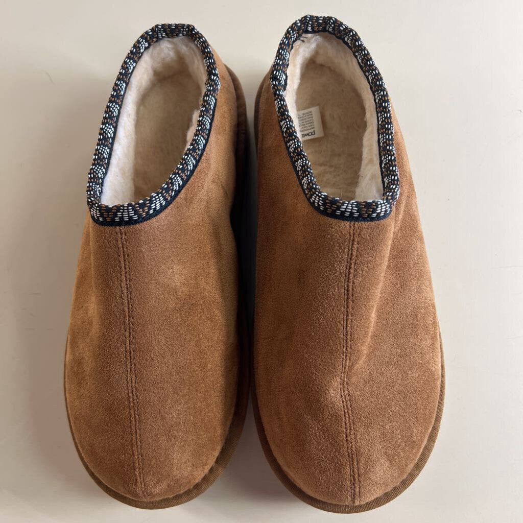 Pawz Brown Suede Platform Clog Slippers 9