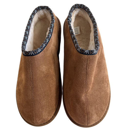 Pawz Brown Suede Platform Clog Slippers 9