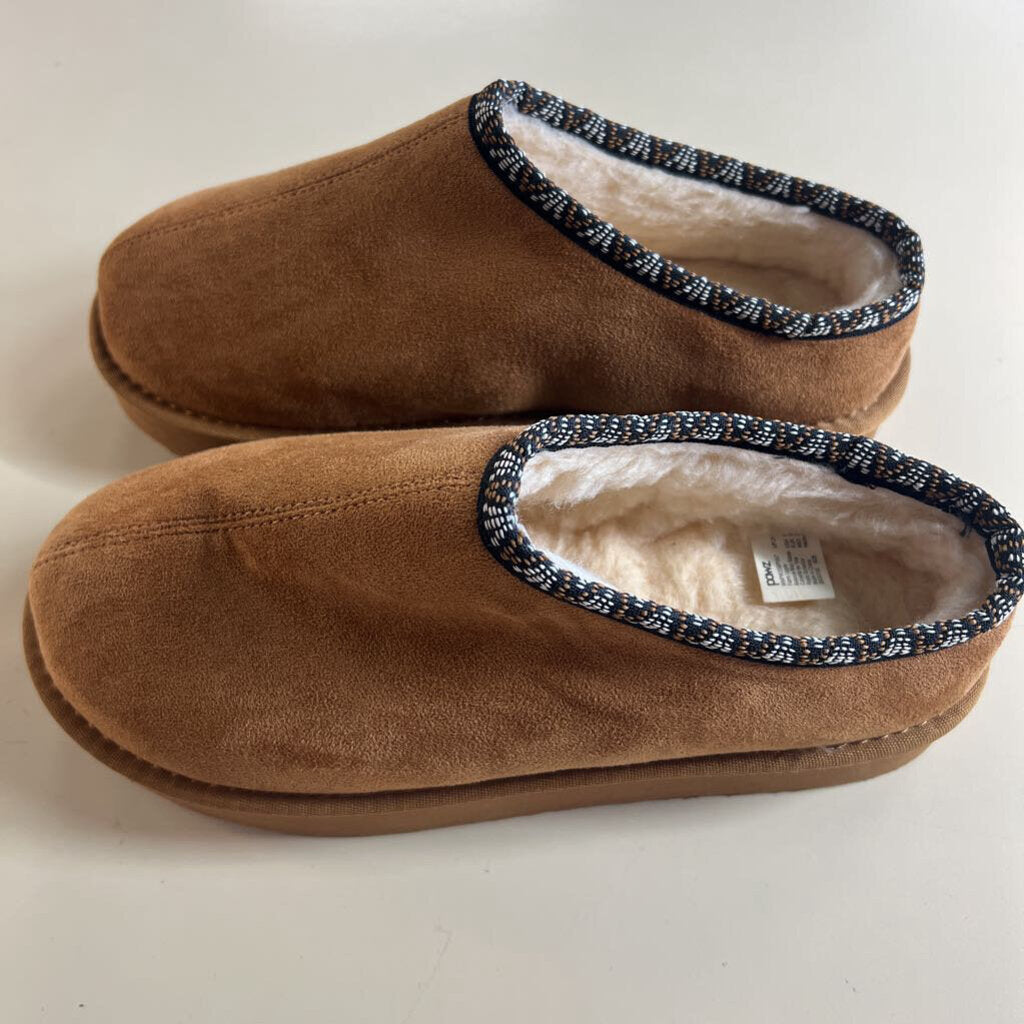 Pawz Brown Suede Platform Clog Slippers 9
