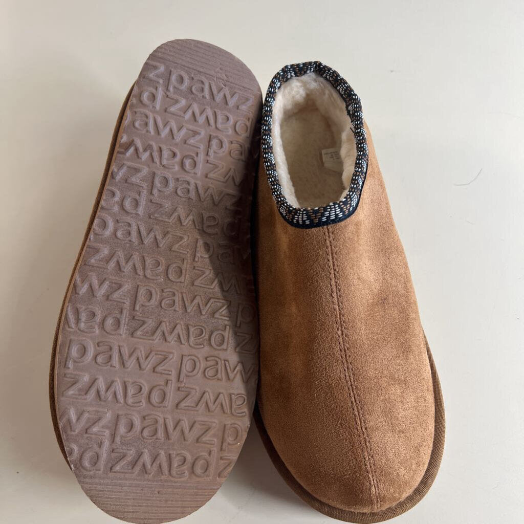 Pawz Brown Suede Platform Clog Slippers 9