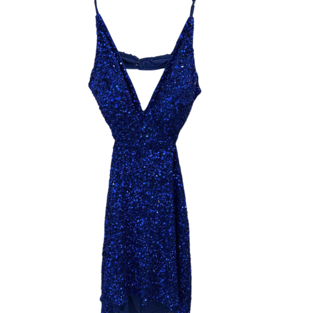 Chandalier Blue Sequin Short Formal Dress 8