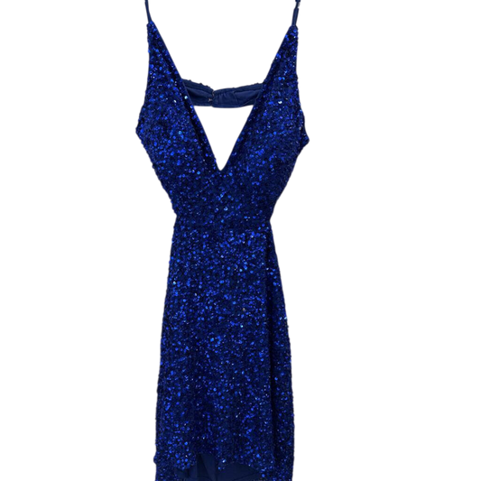 Chandalier Blue Sequin Short Formal Dress 8