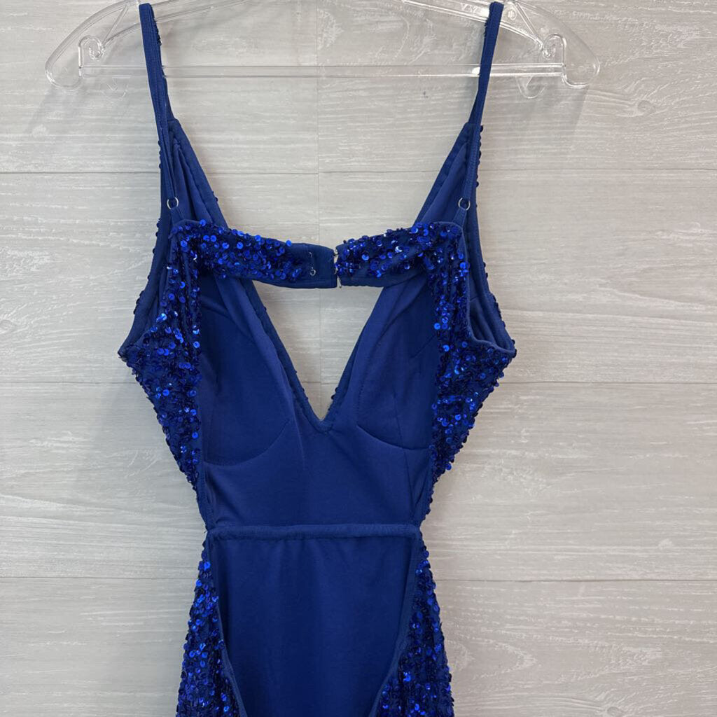 Chandalier Blue Sequin Short Formal Dress 8
