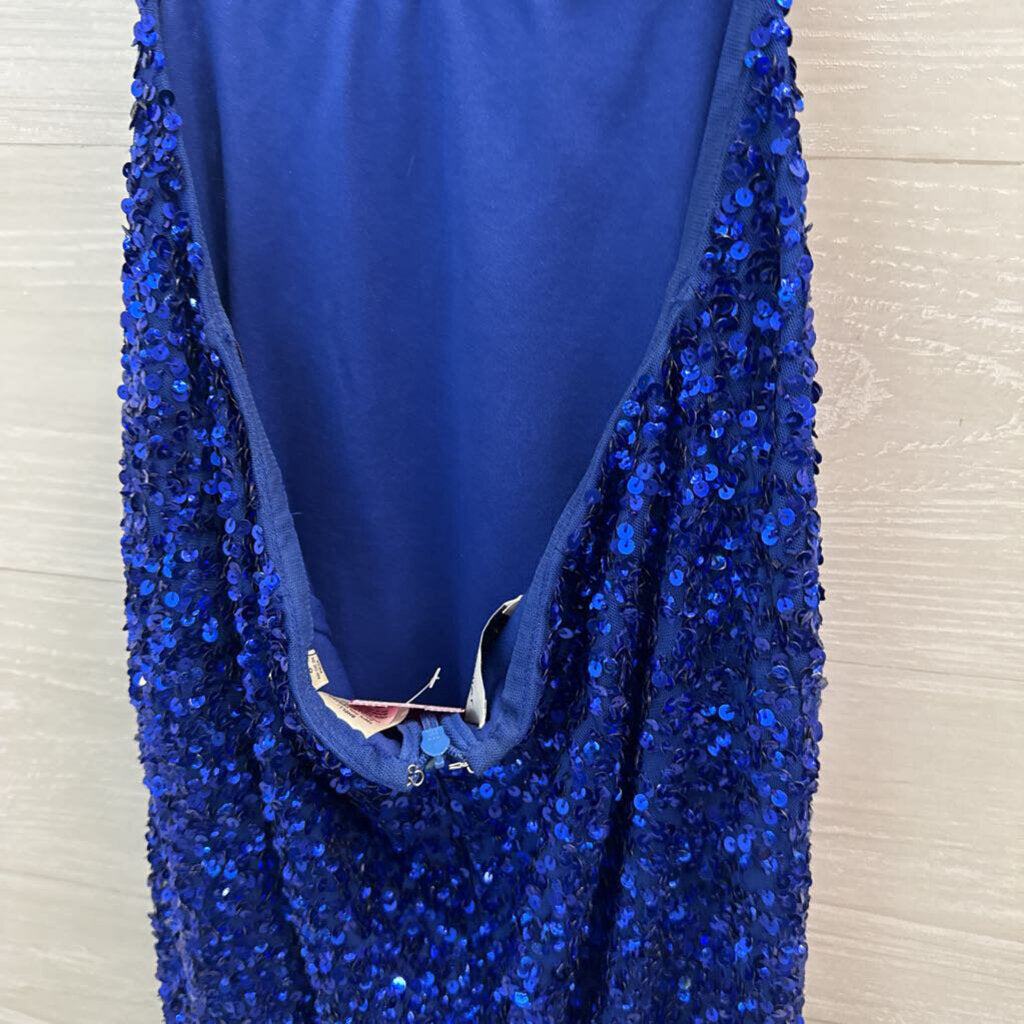 Chandalier Blue Sequin Short Formal Dress 8