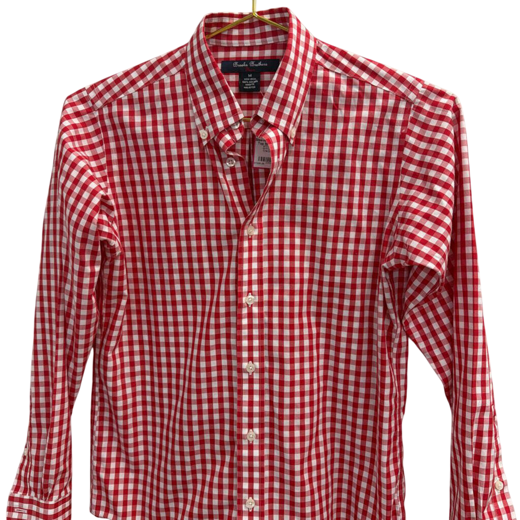 Brooks Brothers Red/ White Gingham Long Sleeve Button Down Top Medium