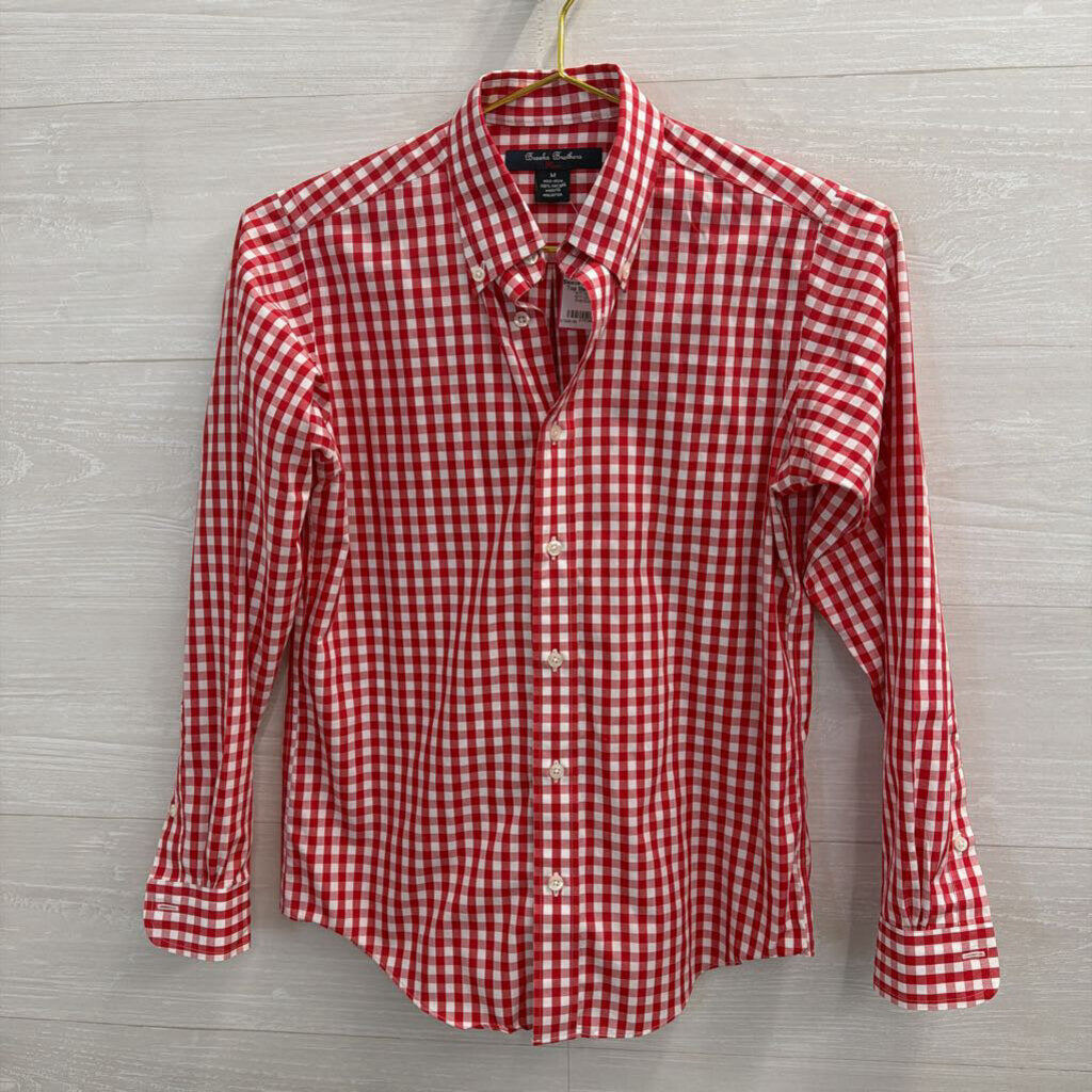 Brooks Brothers Red/ White Gingham Long Sleeve Button Down Top Medium